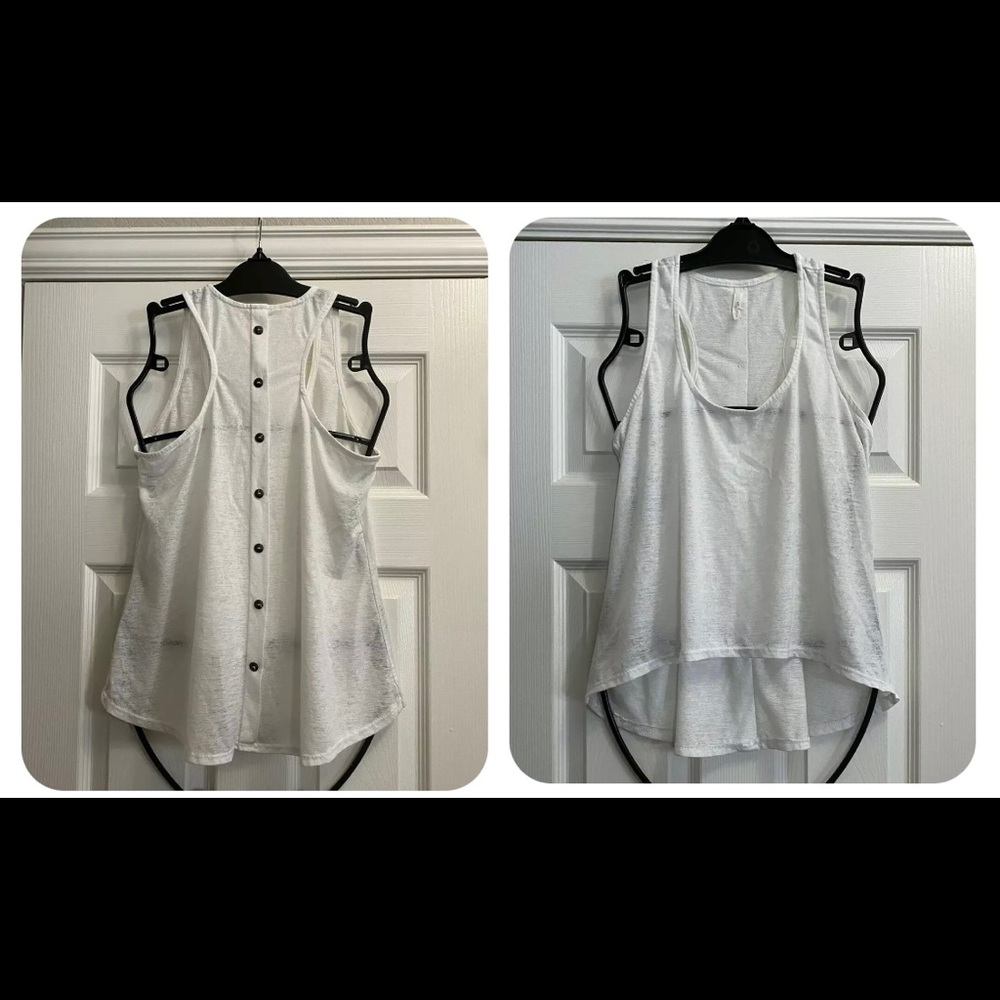 My Stary Women’s White Hi-Low Hem Tank Top Sz M